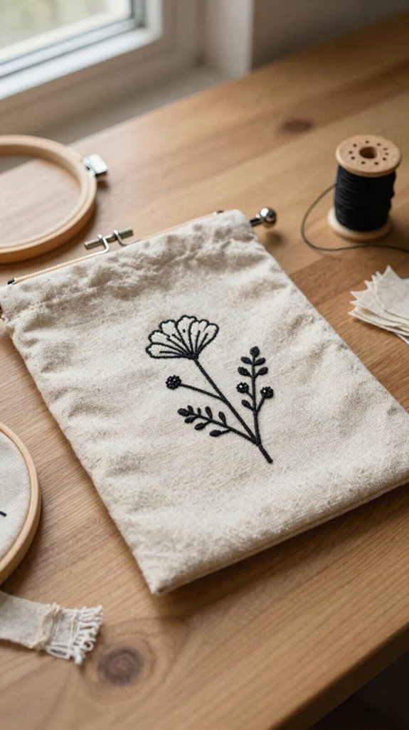 minimal one line embroidery design