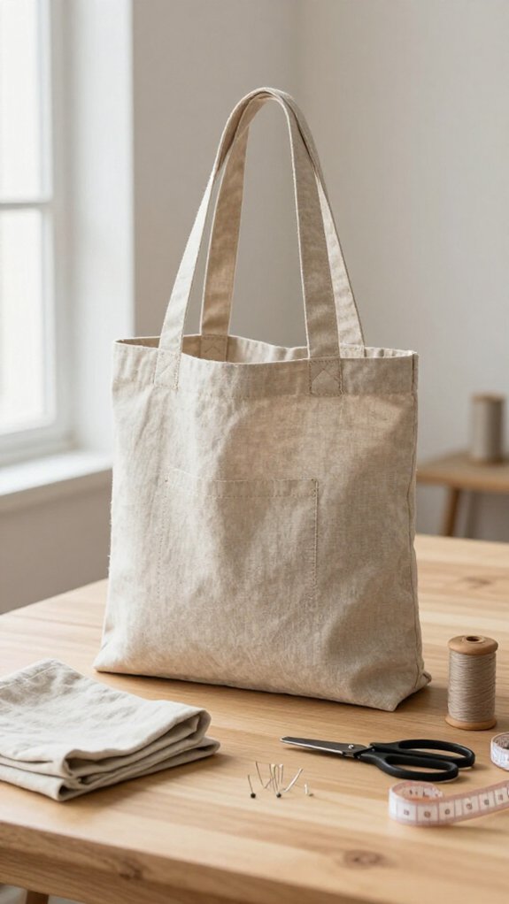 natural linen tote tutorial
