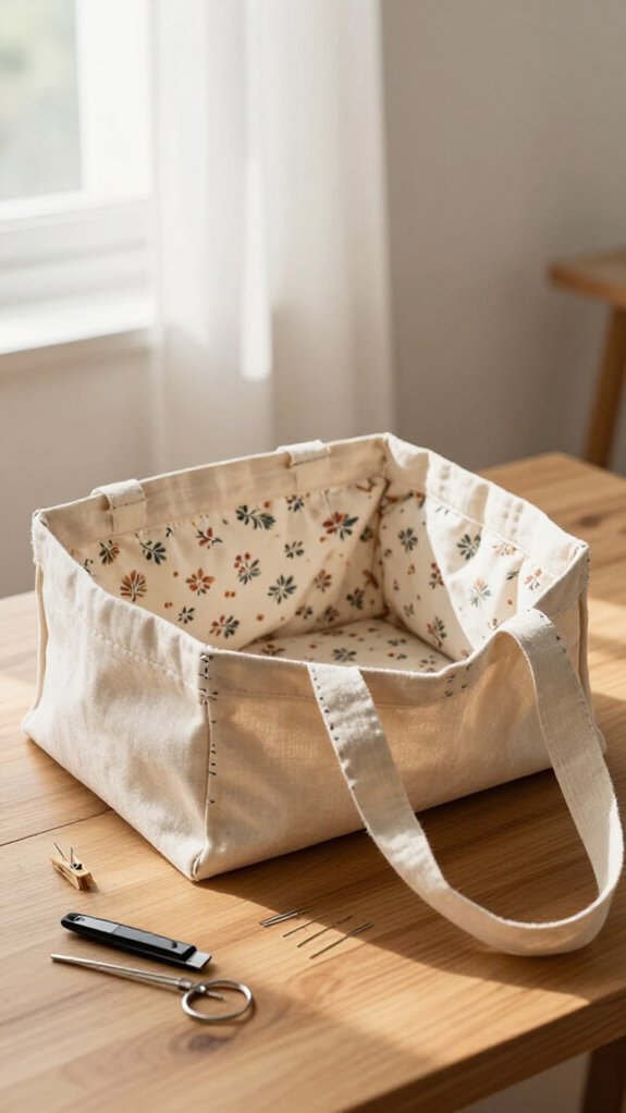 neat lining and boxed handles
