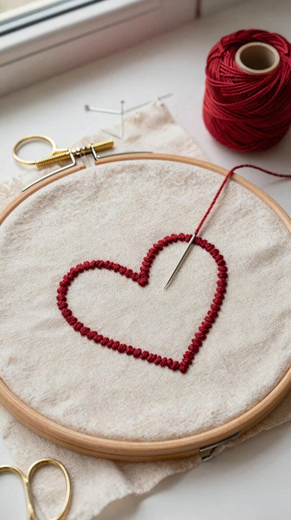 needle heart fabric label tip