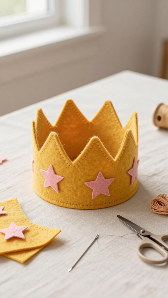no sew felt crown diy