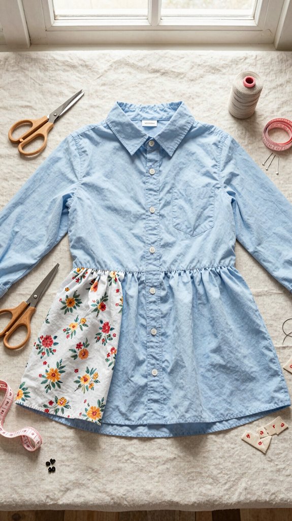 old shirt sewn into dress