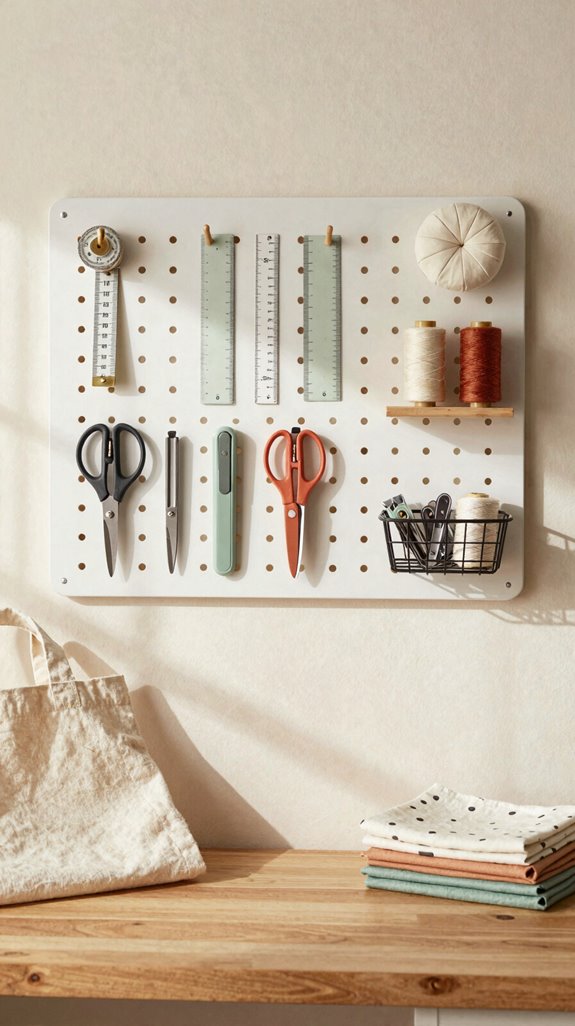 organized pegboard tool accessibility