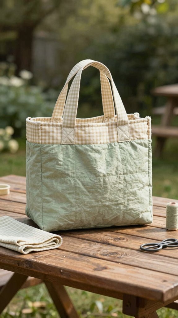 organized picnic bag for utensils