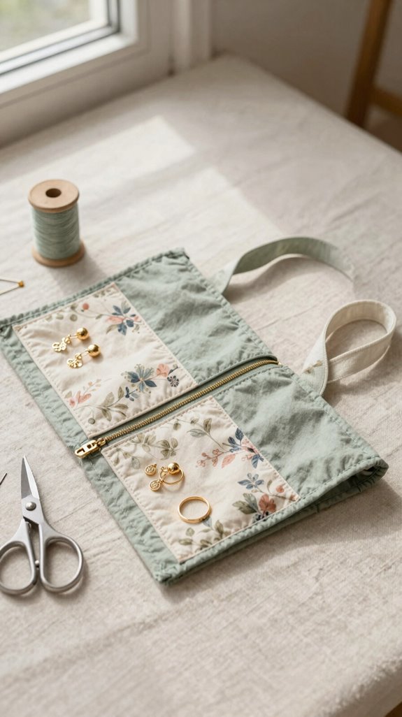 organized travel jewelry roll