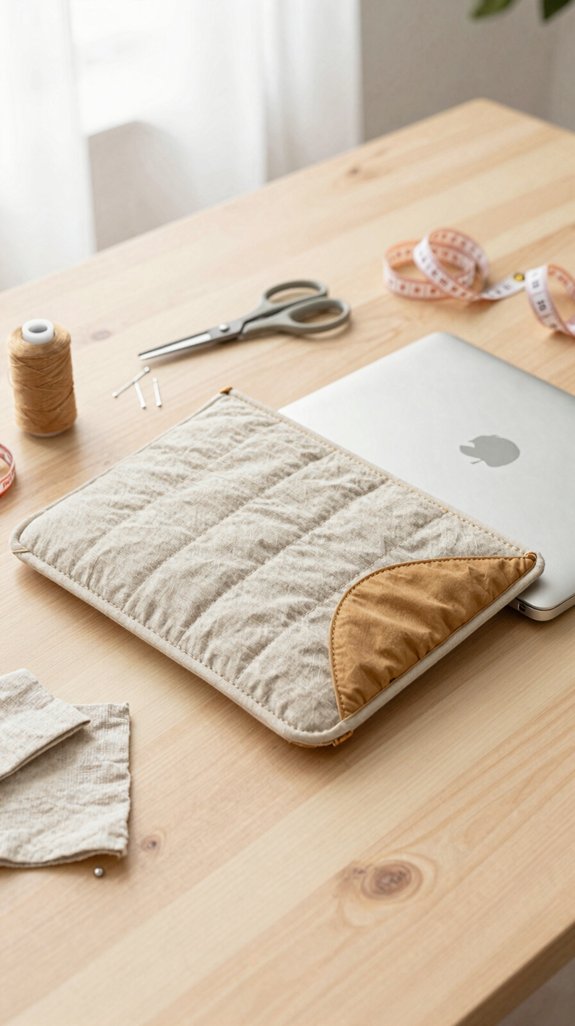 padded diy laptop sleeve