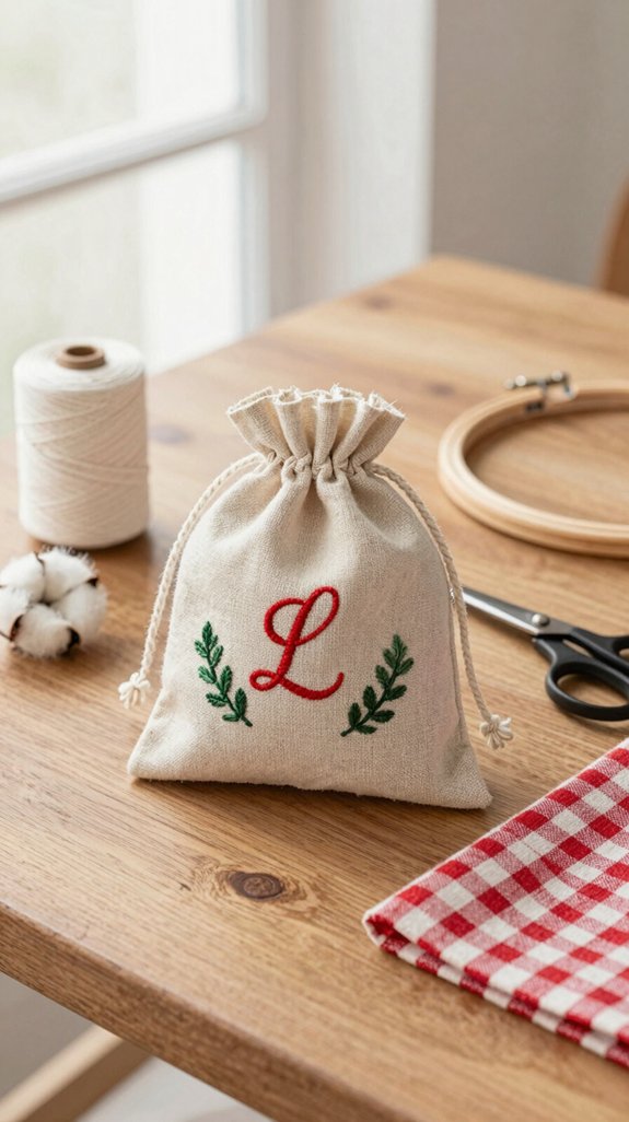 personalized christmas fabric gift basket