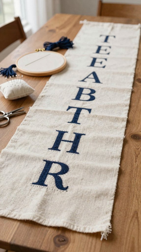 playful fabric letter table runners