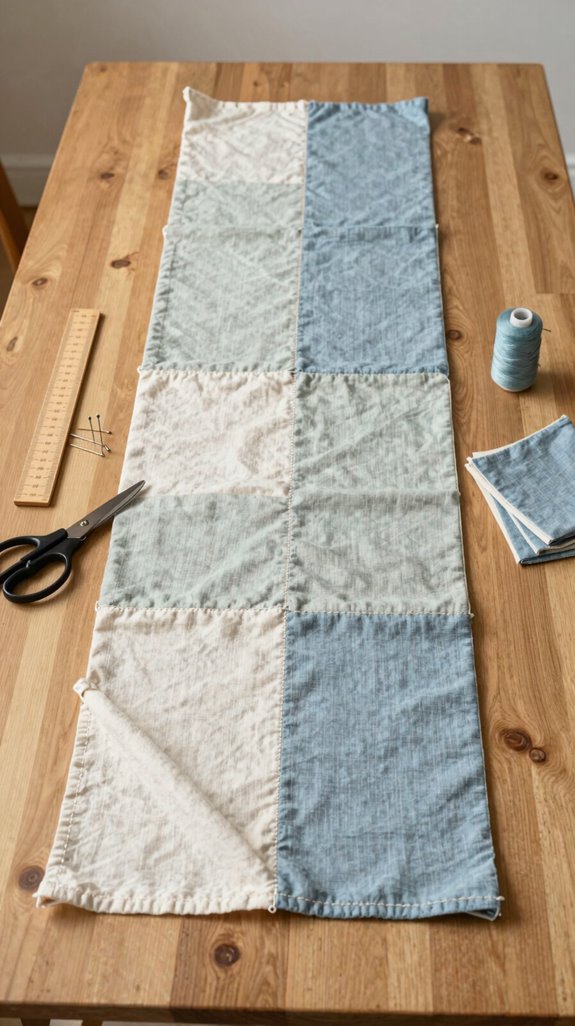 polished straight seam table runner