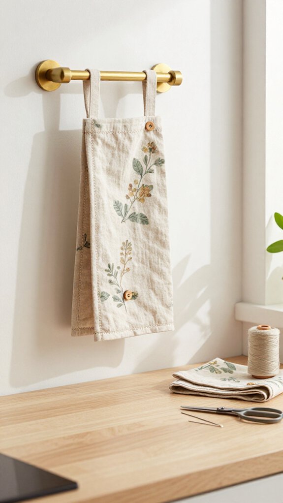 pressed hemmed hanging towel