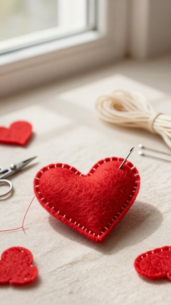quick beginner felt heart craft