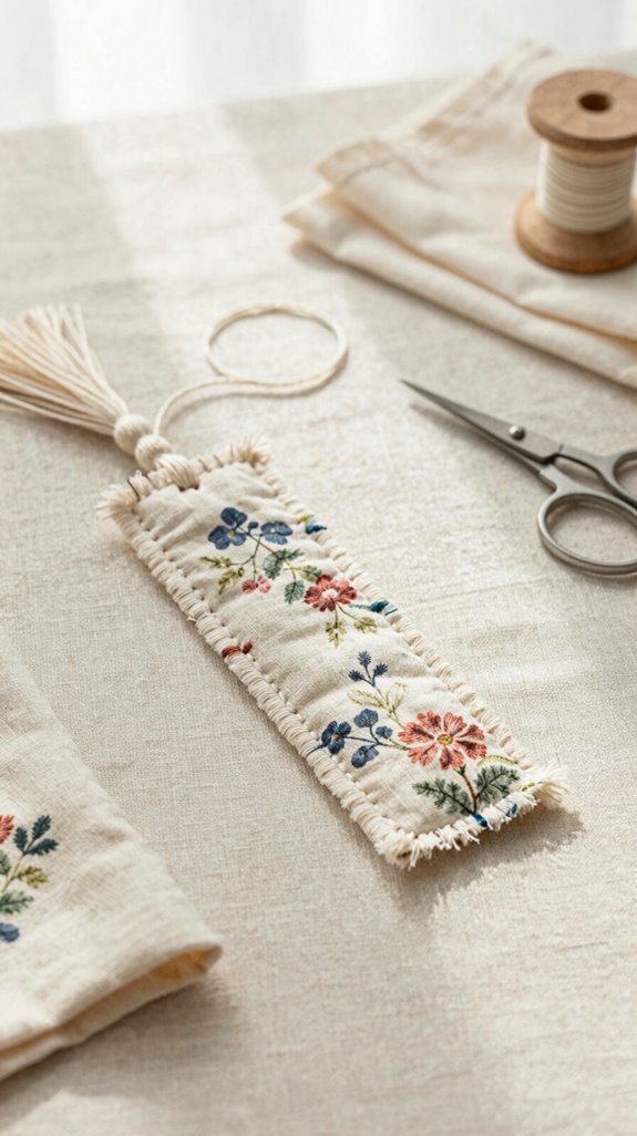 quick fabric scrap bookmark
