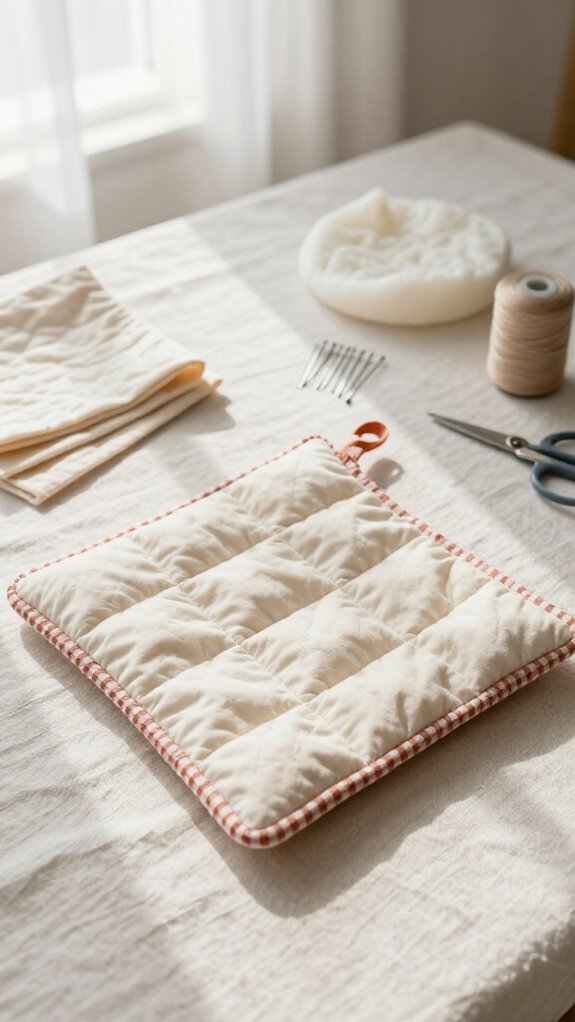 quick quilted cotton pot holder