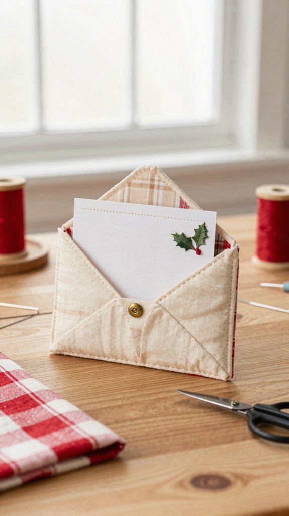 quick seam fabric gift card holder
