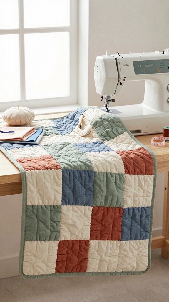 quilted machine cover handle
