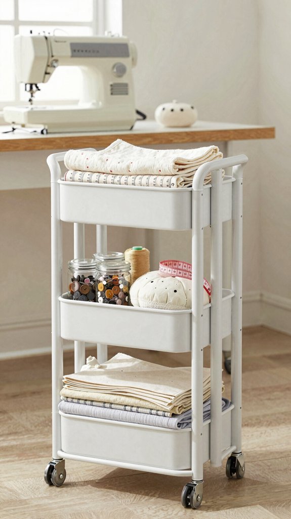 quilting tools rolling cart