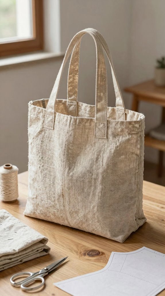 reinforced handles durable linen totes