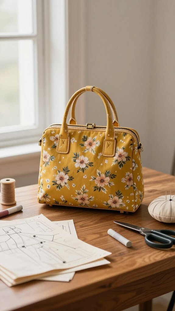 retro bag pattern zippers