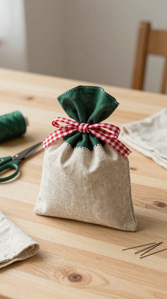 reusable drawstring fabric pouch