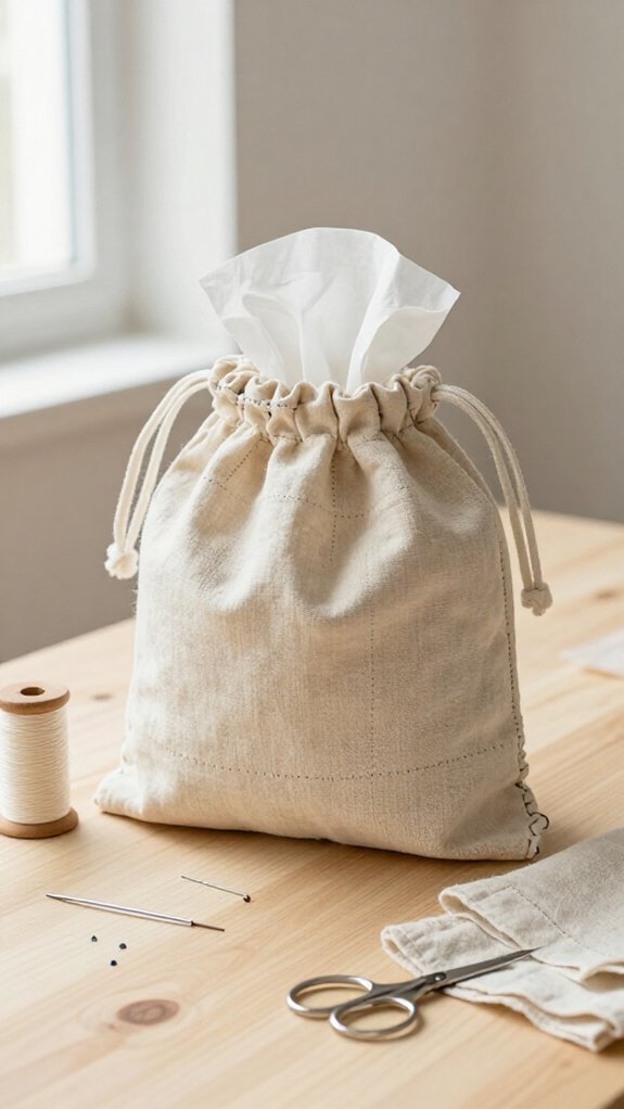 reusable fabric gift bag tutorial