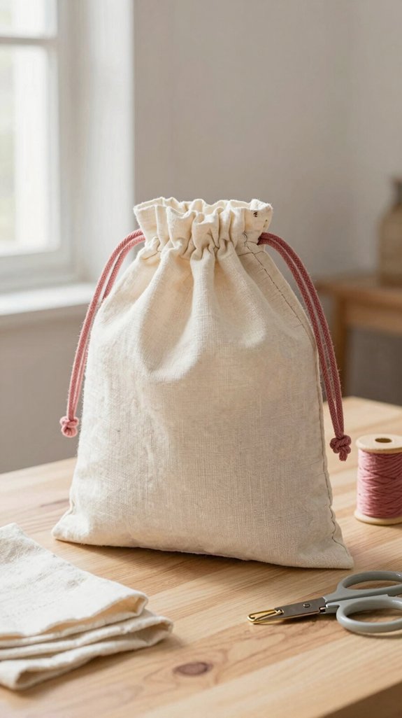 reusable sewn drawstring bag