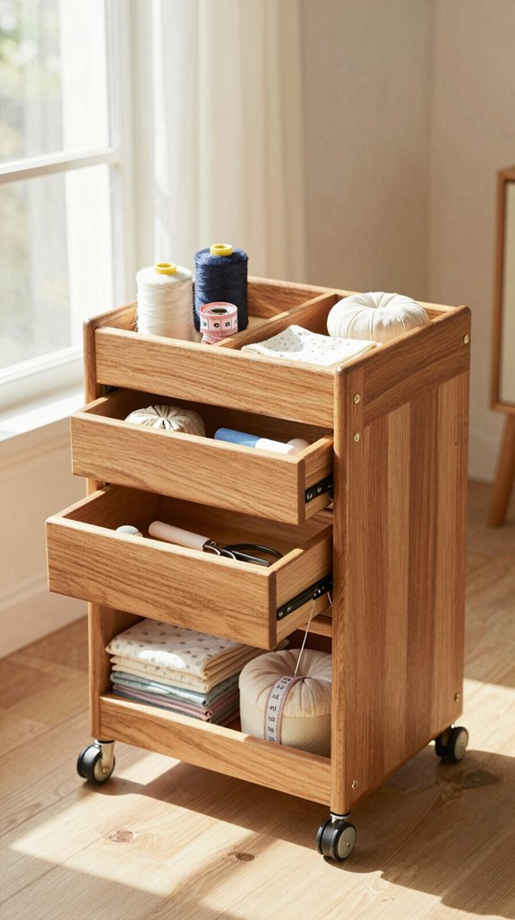 rolling sewing notion organizer