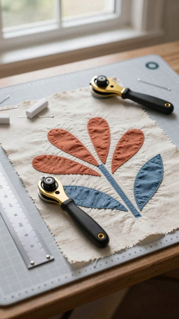 rotary cutter with ruler safety