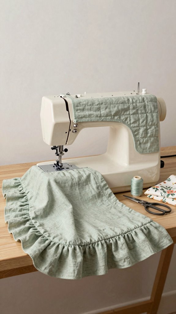 ruffled edge sewing machine cover