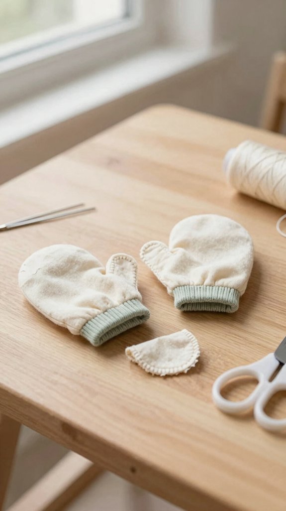scrap friendly baby mitten sewing