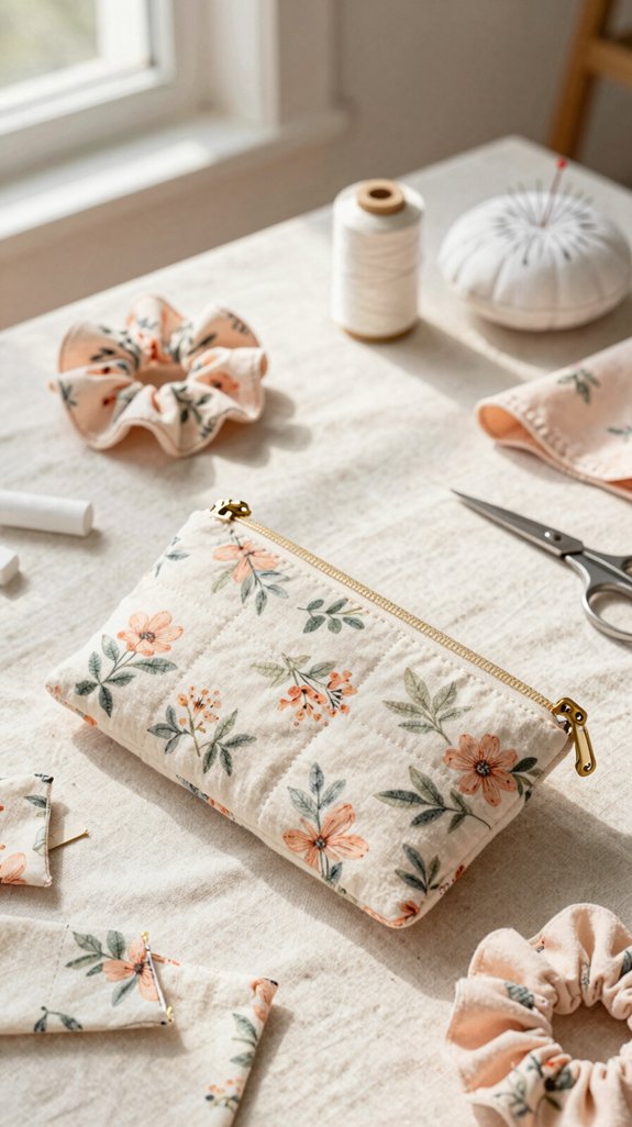 scrappy fabric scrunchie wristlet keychain
