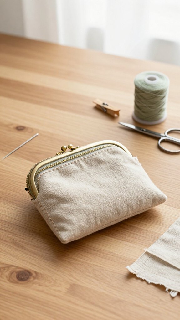 sew fabric scrap mini coin purse
