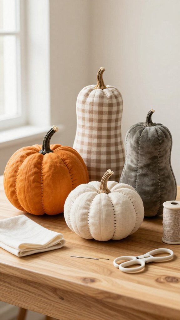 sew fabric scrap pumpkins
