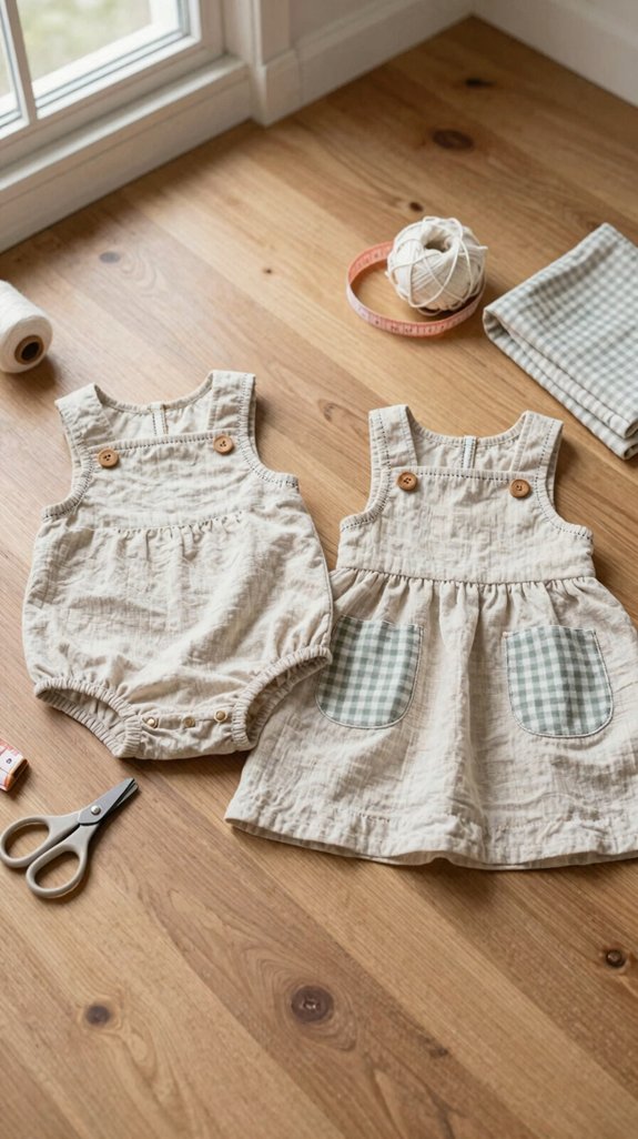 sew matching sibling rompers