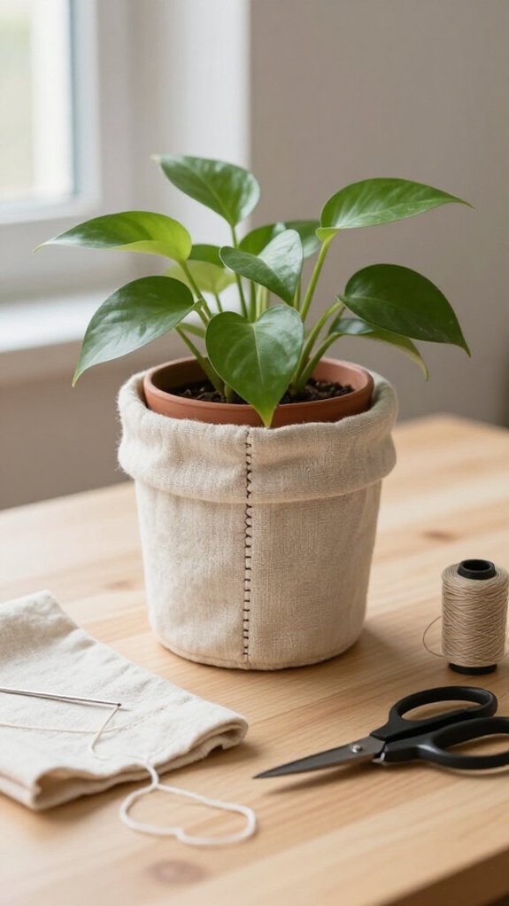 sew removable fabric pot cover
