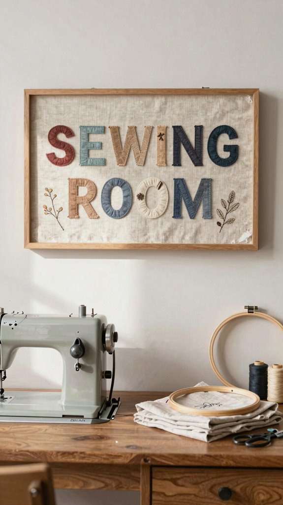 sewing room command center sign