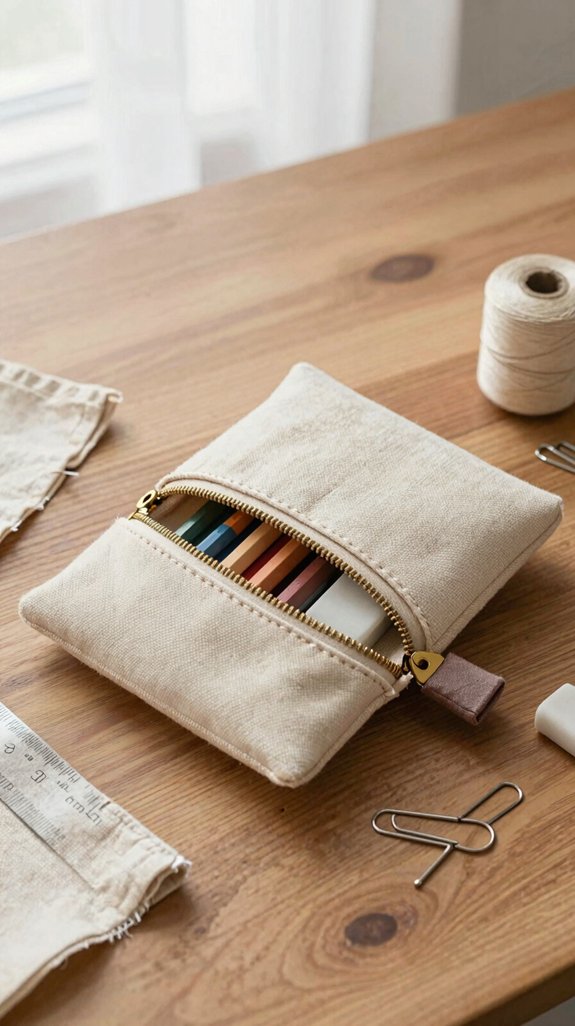 sewn canvas pencil case