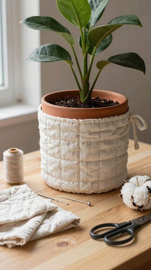 simple fabric pot cozy