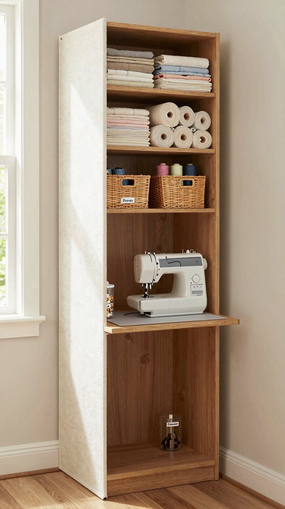 slim cabinet fabric organization