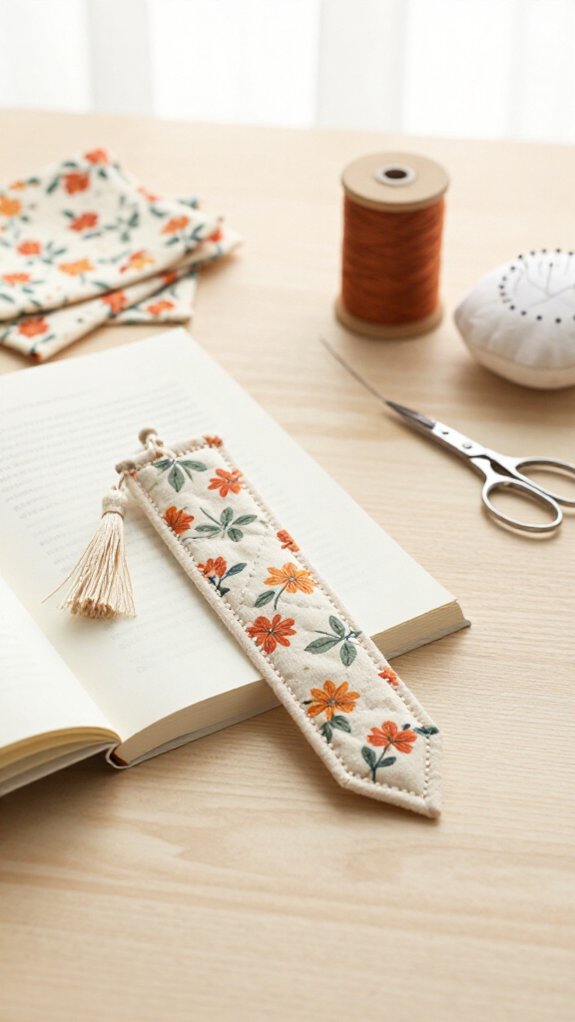 slim rectangle fabric bookmark