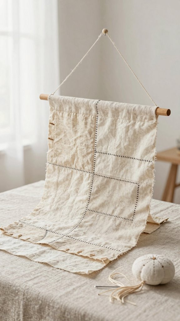 small stitched wall hanging loop