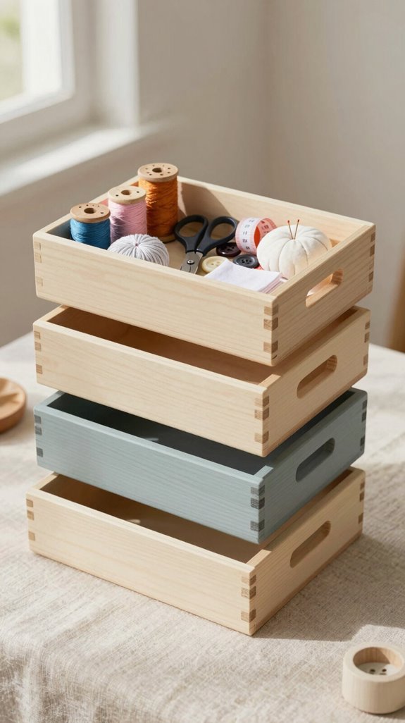 stackable sewing craft organizers