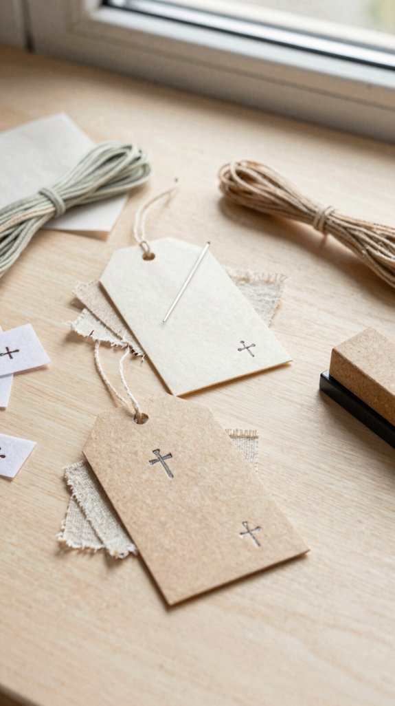 stitched cardstock gift tag outline
