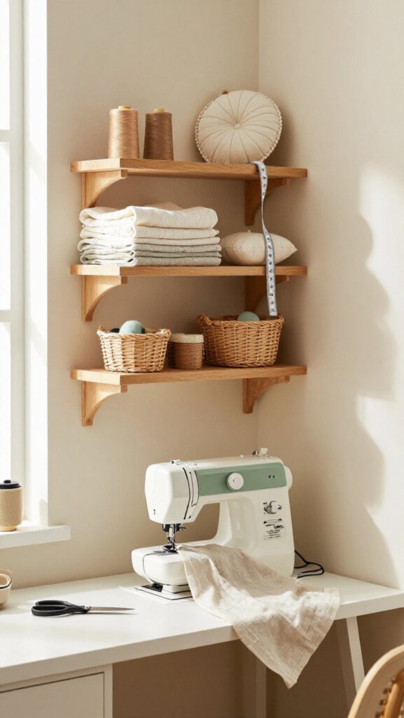 study shelf sewing organization