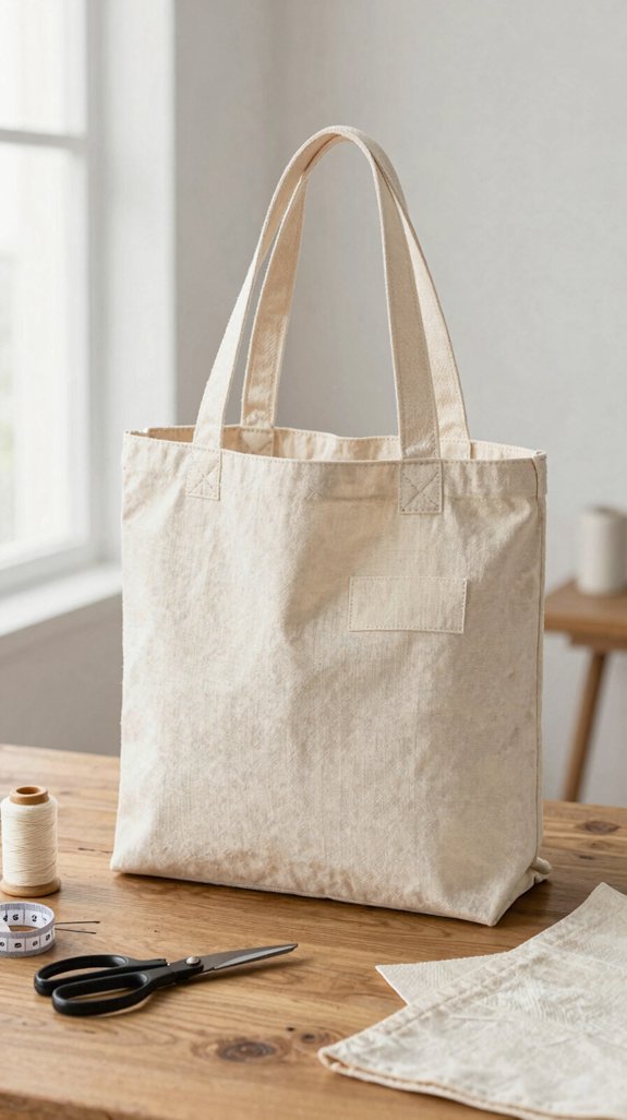 sturdy boxy canvas market tote