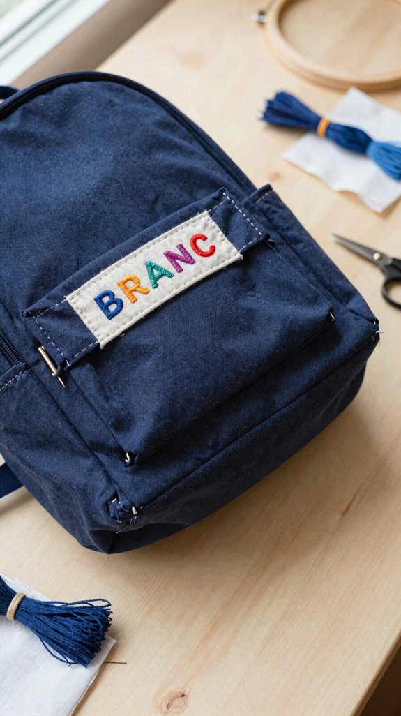 sturdy fabric backpack name labels