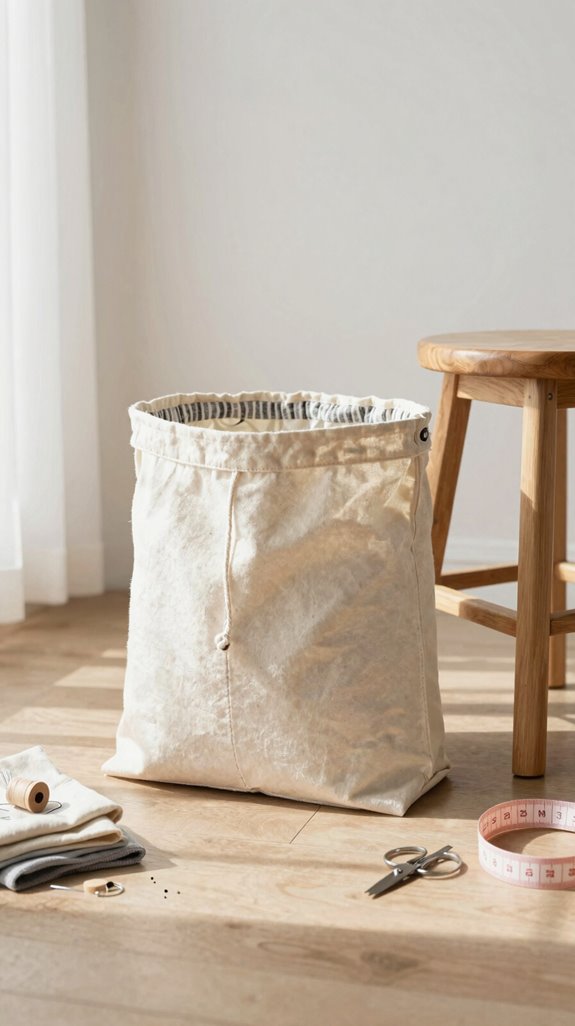 sturdy fabric drawstring hamper bag
