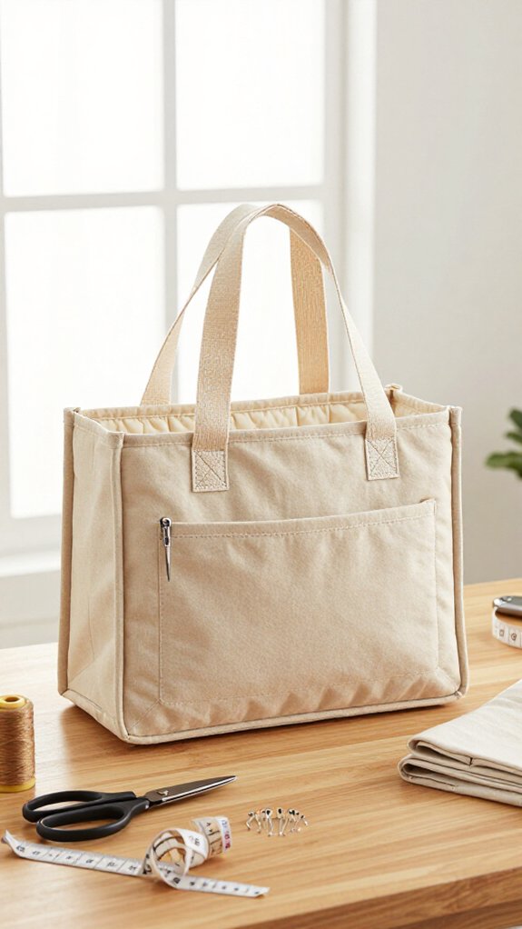 sturdy lined laptop tote bag