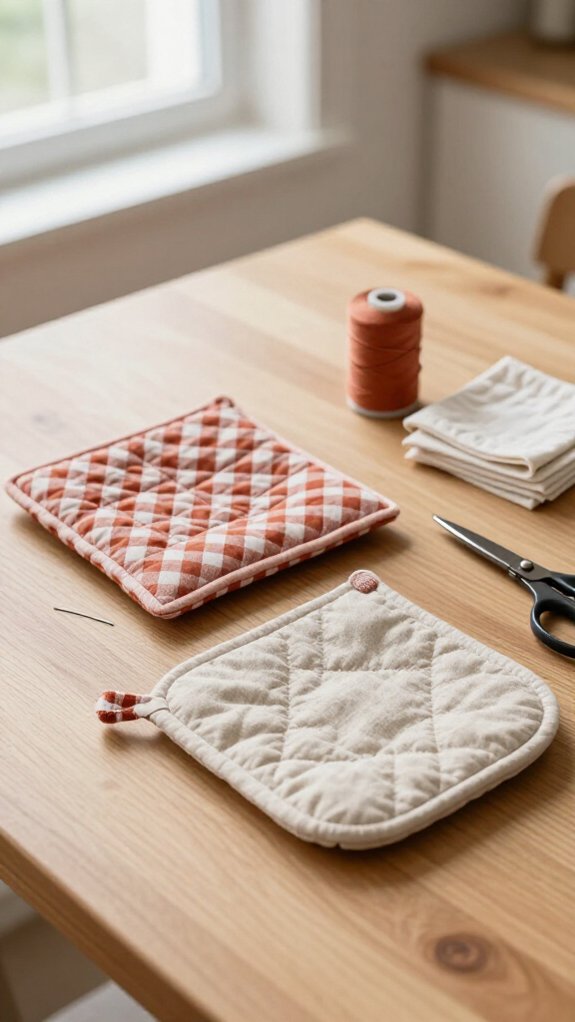 sturdy quilted cotton potholders