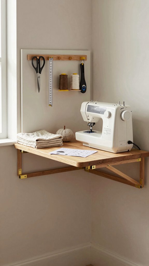 sturdy stud mounted sewing table