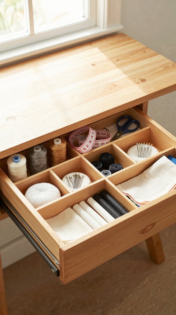 tidy sewing drawer divider lanes